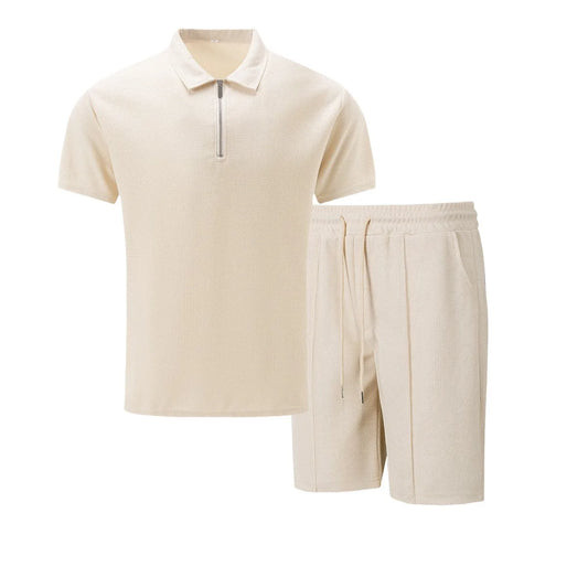 Old money style linen T-shirt and shorts